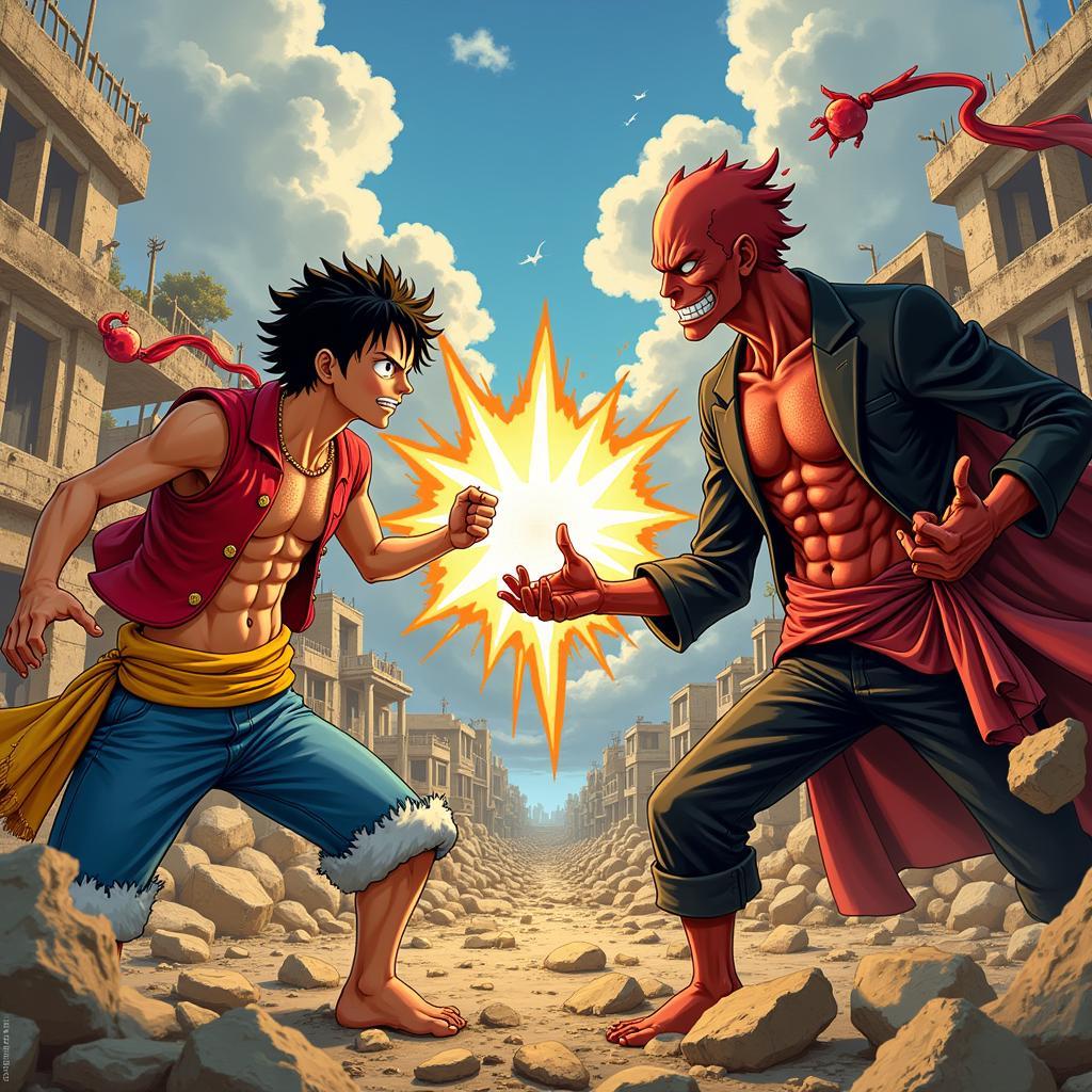 Trận chiến Luffy vs Doflamingo tại Dressrosa