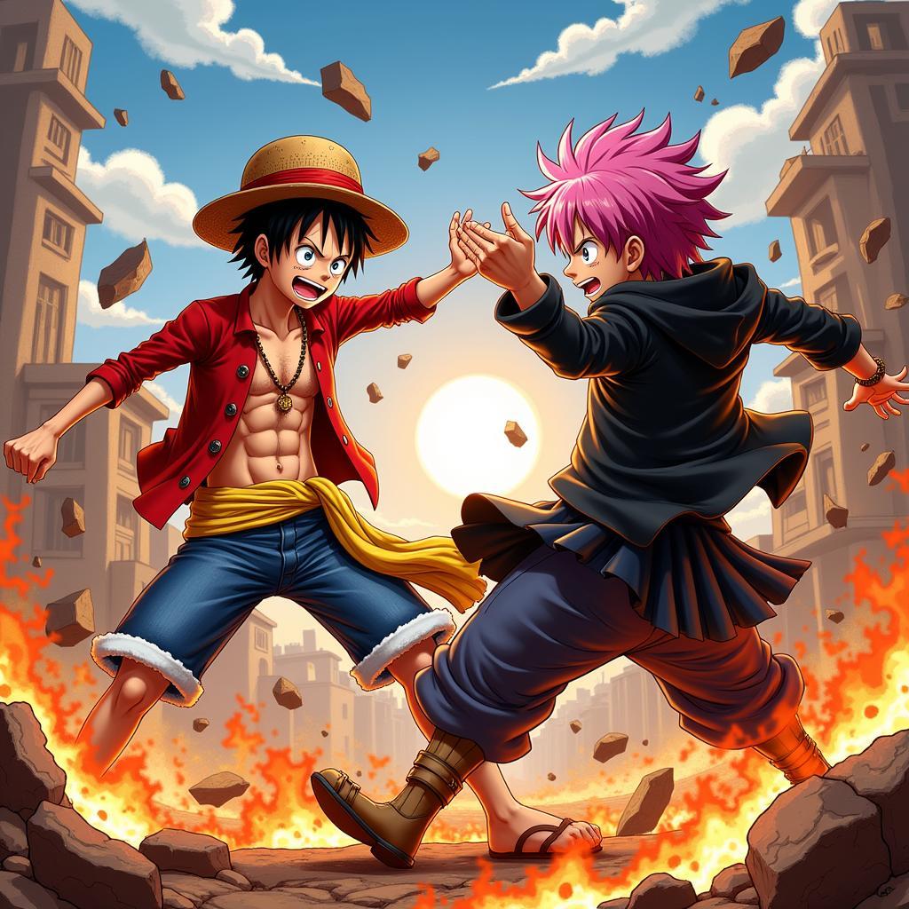 Luffy vs Natsu: Đối Đầu Nảy Lửa