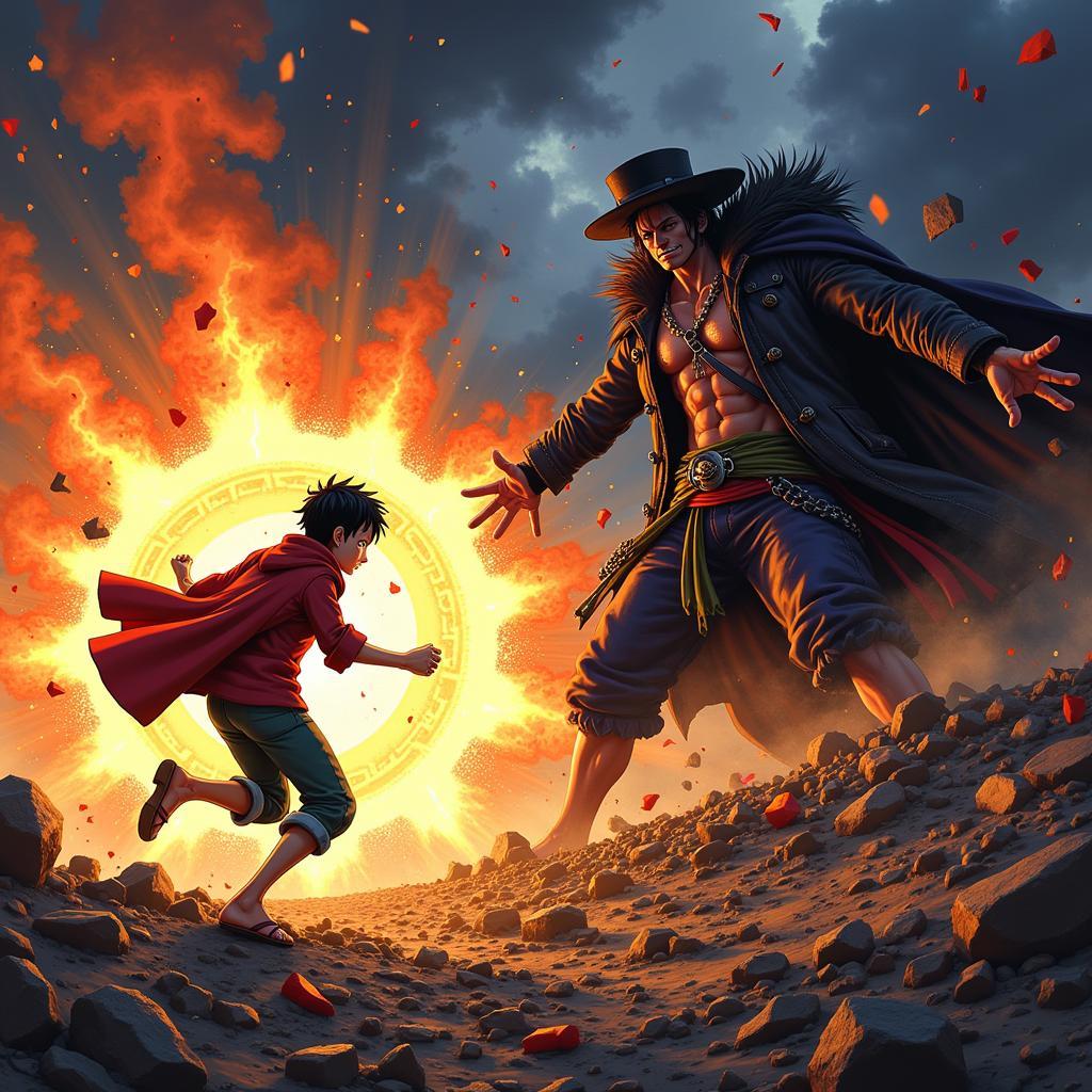 Luffy và Râu Đen đối đầu trong trận chiến định mệnh