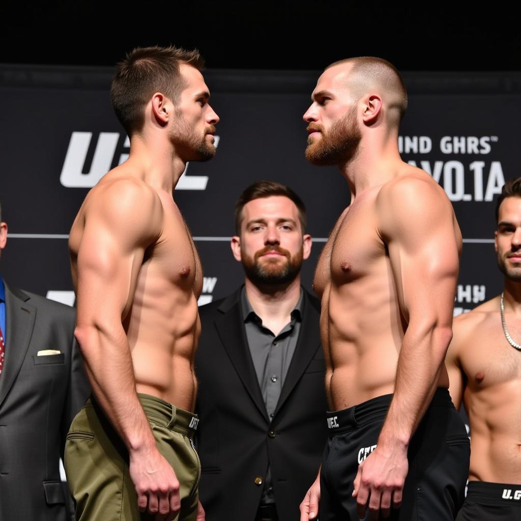 Luke Rockhold và Jan Blachowicz đối mặt trong buổi cân.