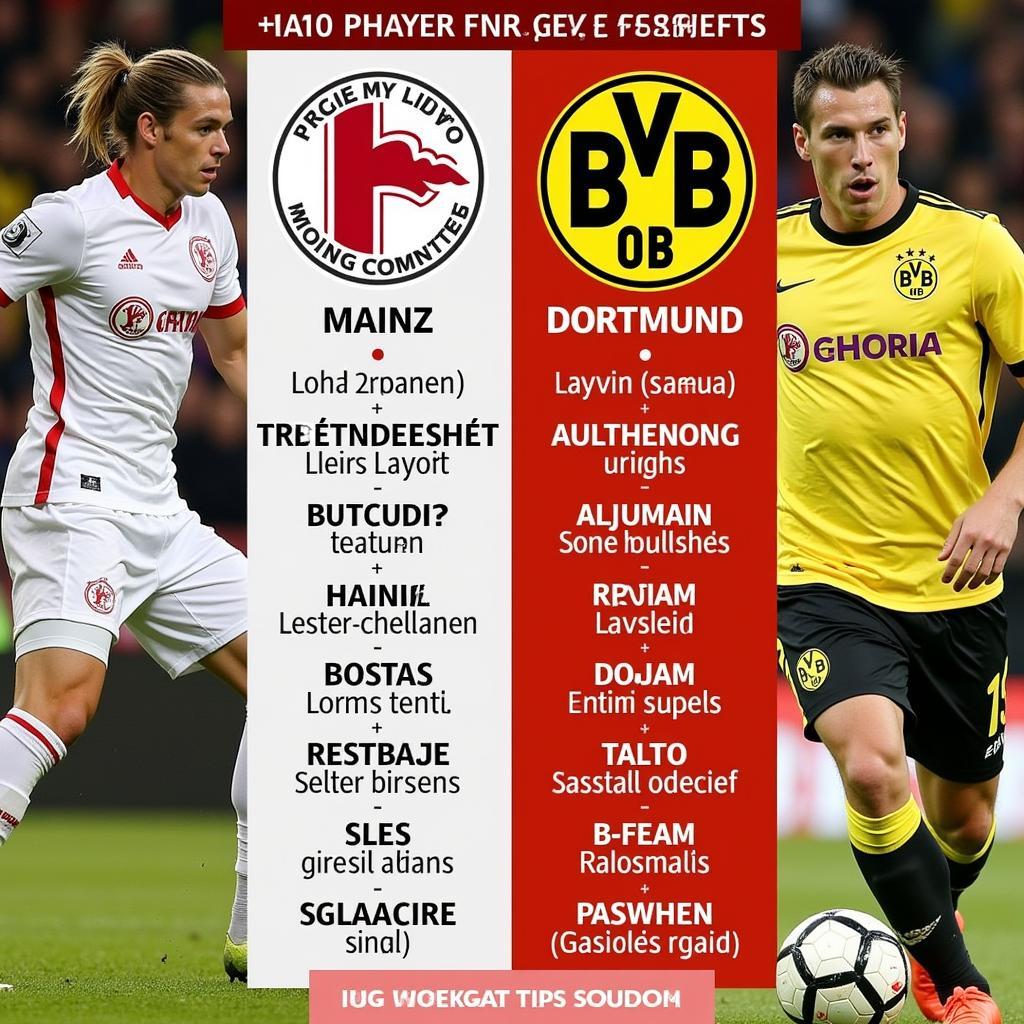 Cầu thủ nổi bật trong trận Mainz vs Dortmund