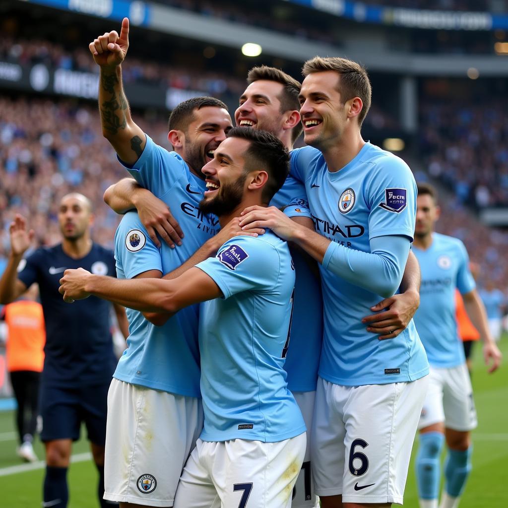 Man City ăn mừng chiến thắng