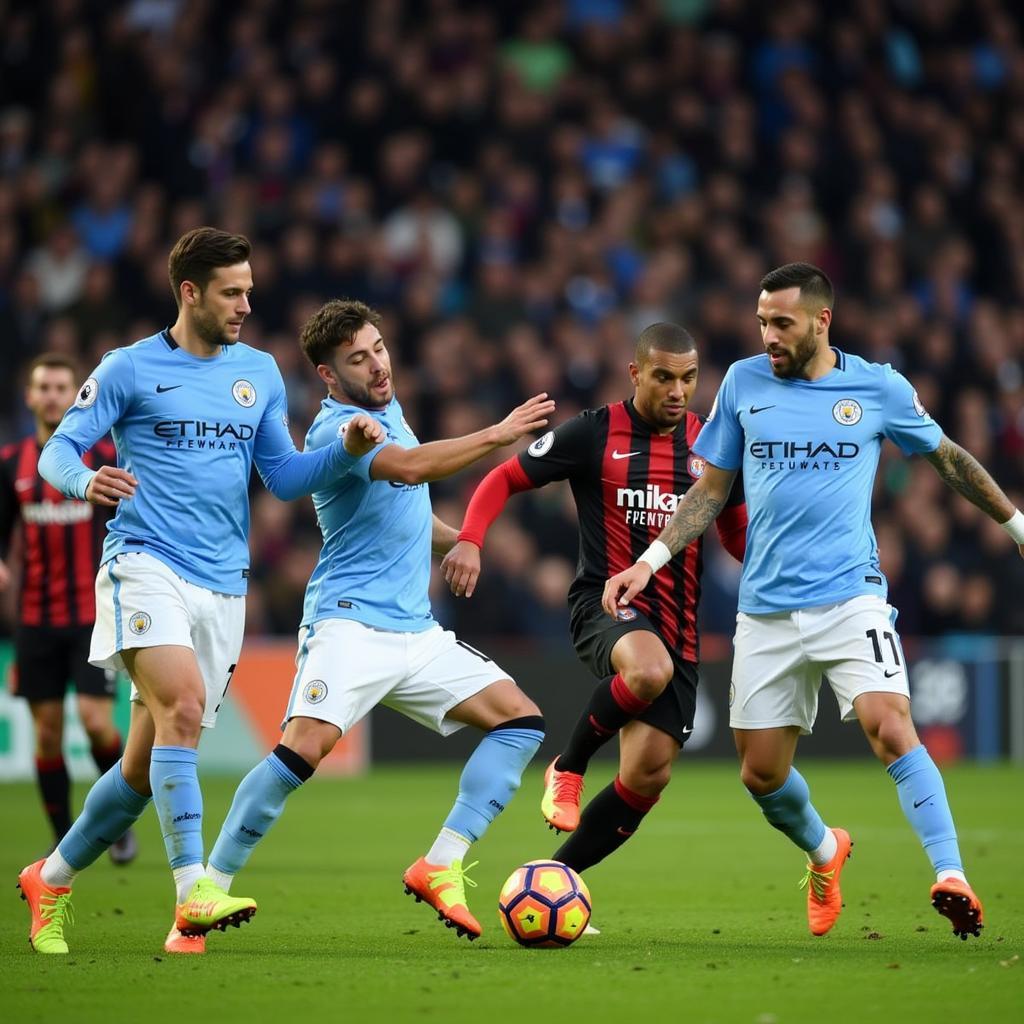 Man City tấn công khung thành Nottingham Forest