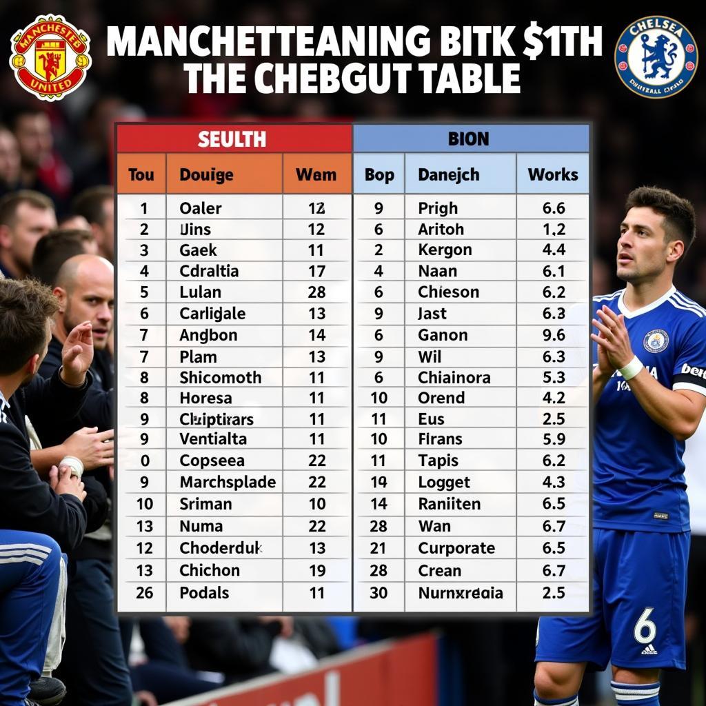 Ảnh hưởng của trận Man United vs Chelsea đến bảng xếp hạng