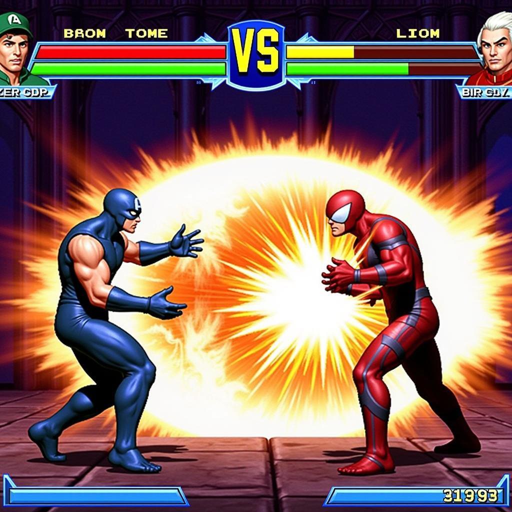 Màn Hình Chơi Game Marvel Vs Capcom Với Combo Đẹp Mắt