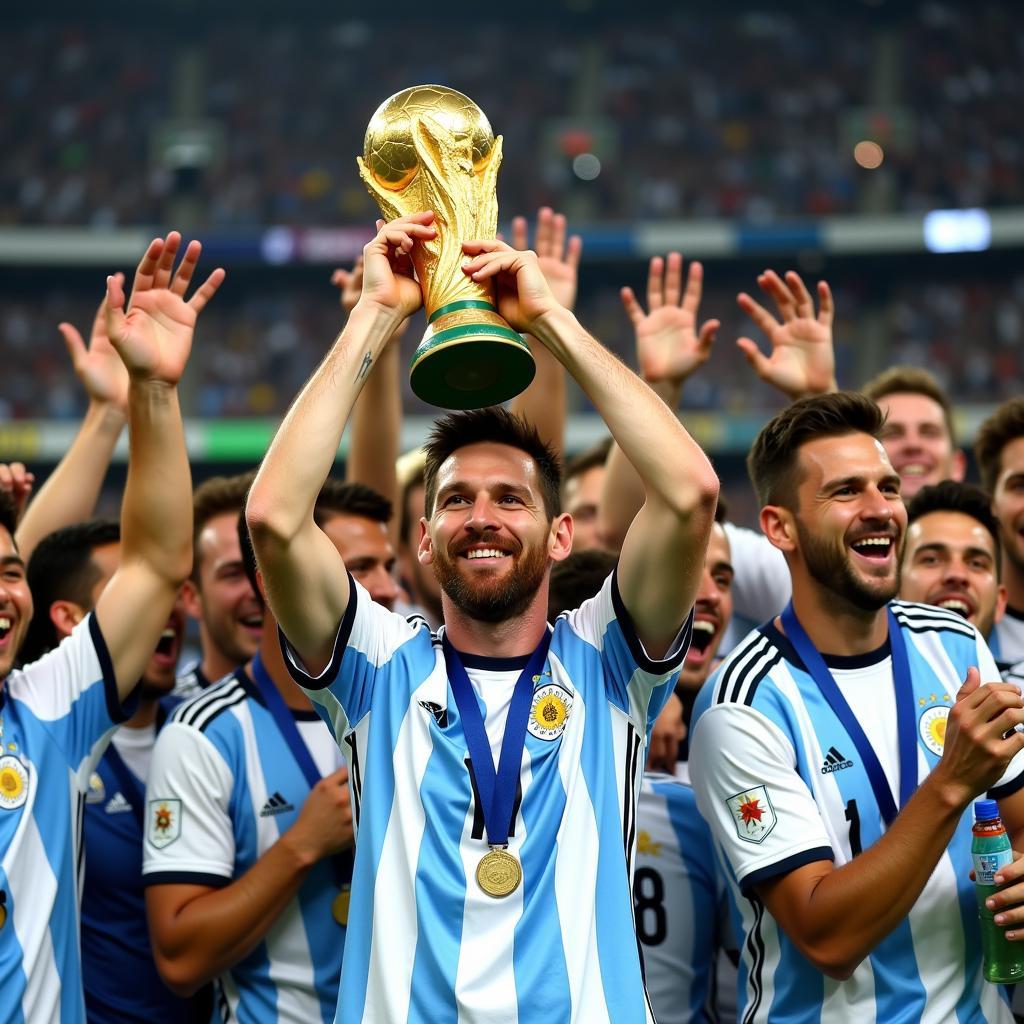 Messi nhận cúp vàng World Cup