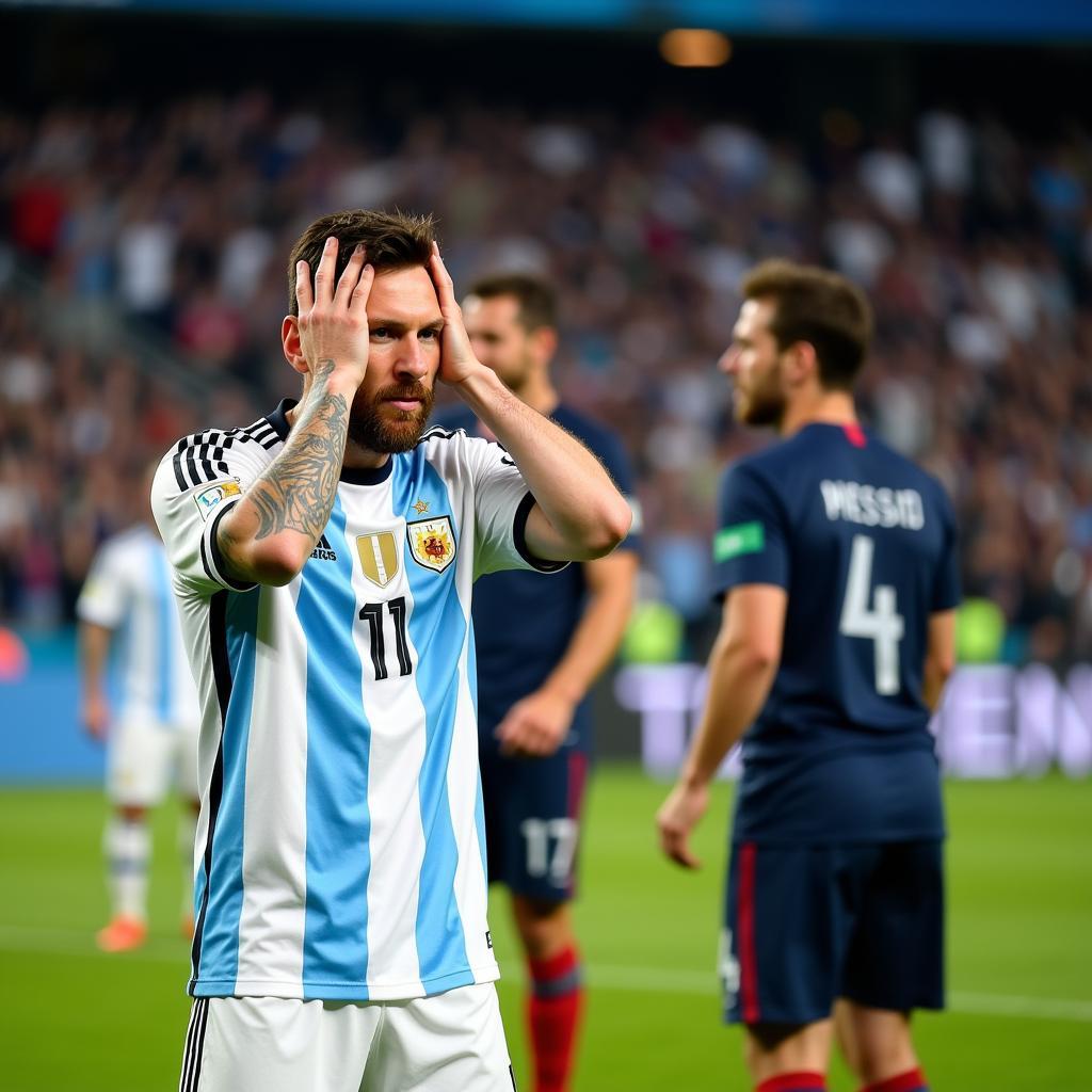 Messi nỗ lực nhưng không đủ trong trận Argentina vs Pháp World Cup 2018