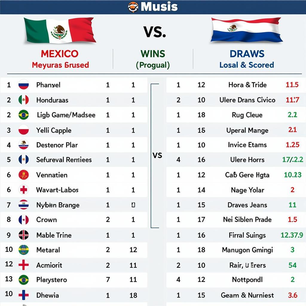 Lịch Sử Đối Đầu Mexico vs Honduras