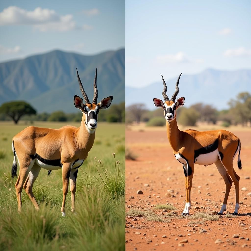 Môi trường sống của Gazelle và Springbok