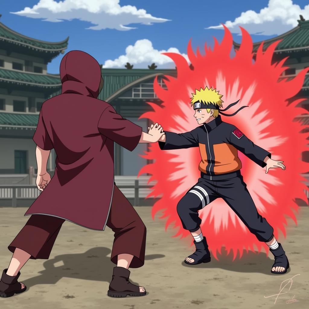 Naruto và Choji đối đầu trong kỳ thi Chunin