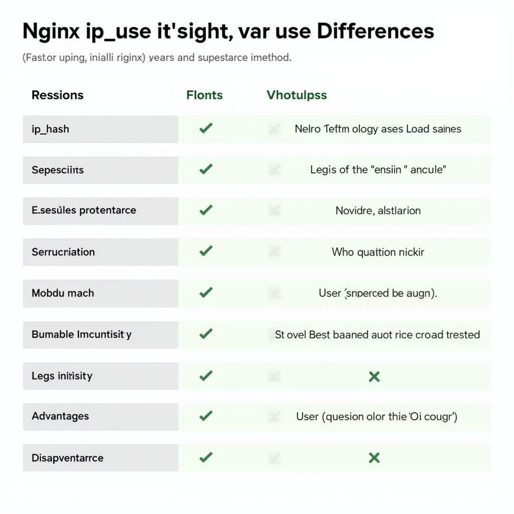 Bảng so sánh Nginx ip_hash vs sticky