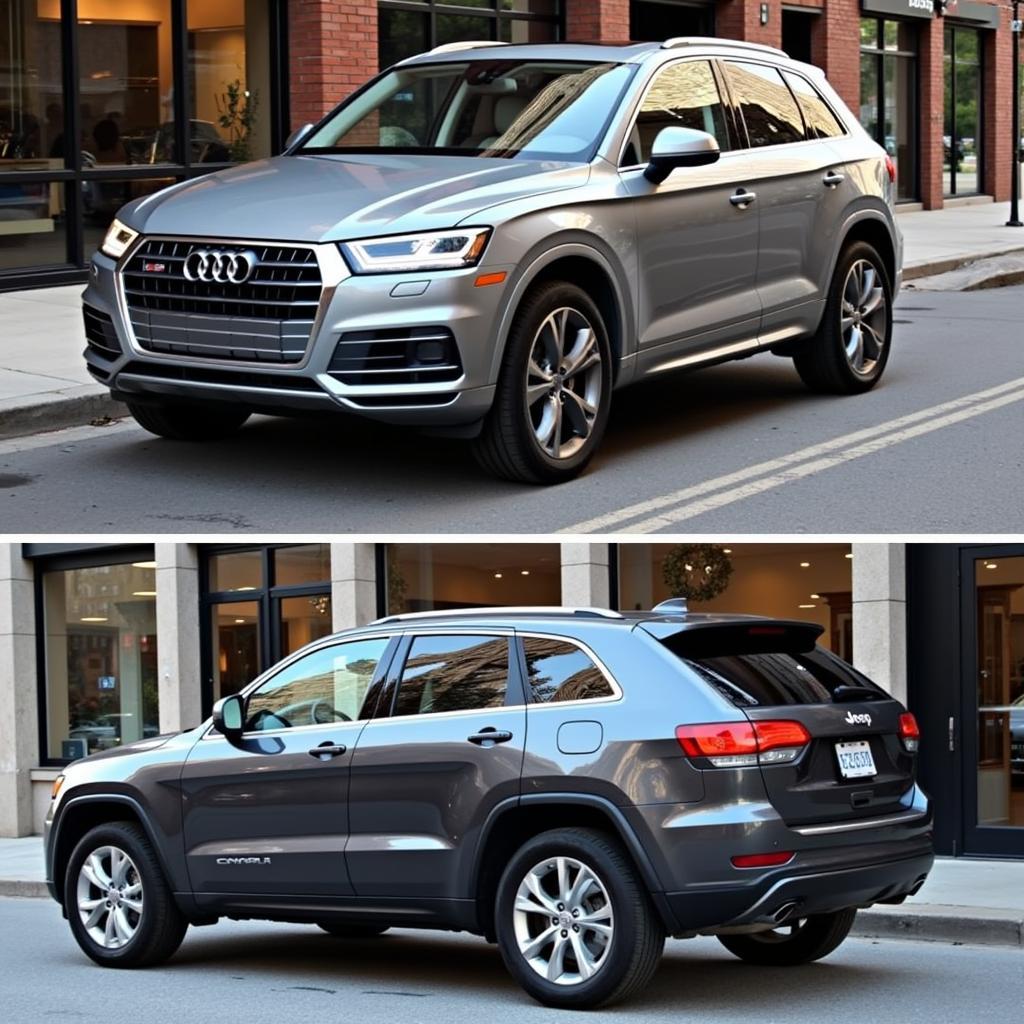 Ngoại thất Audi Q5 và Jeep Grand Cherokee