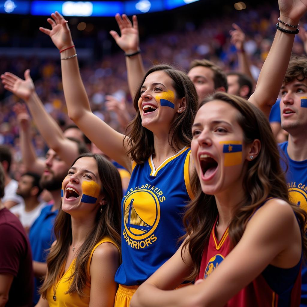 Cổ động viên Warriors và Cavaliers