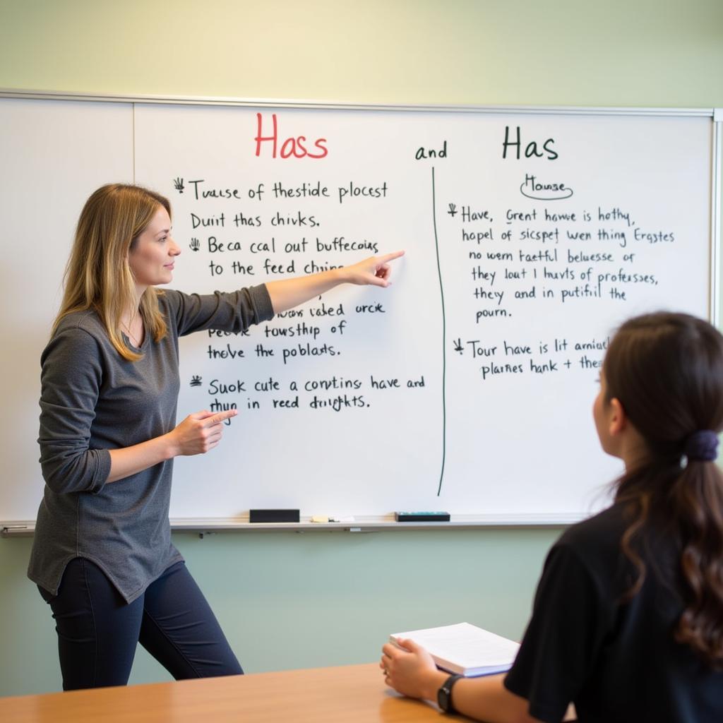 Woman Teaching Have vs. Has