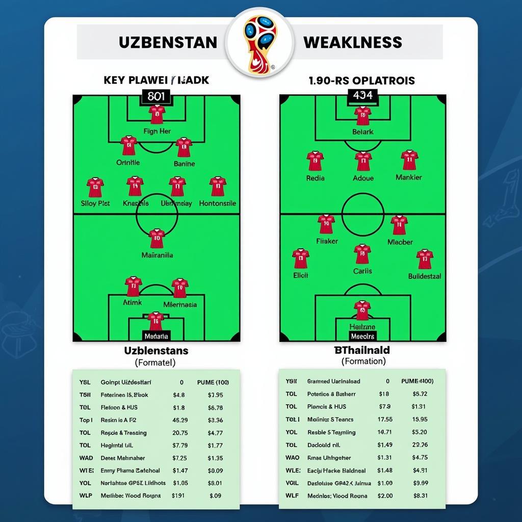 So sánh lực lượng Uzbekistan vs Thái Lan