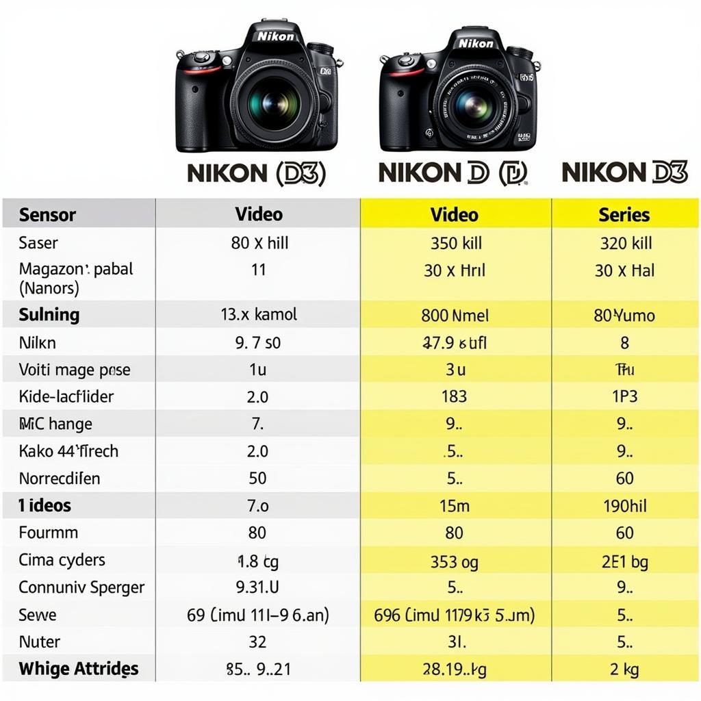 So Sánh Nikon D3 với D Series