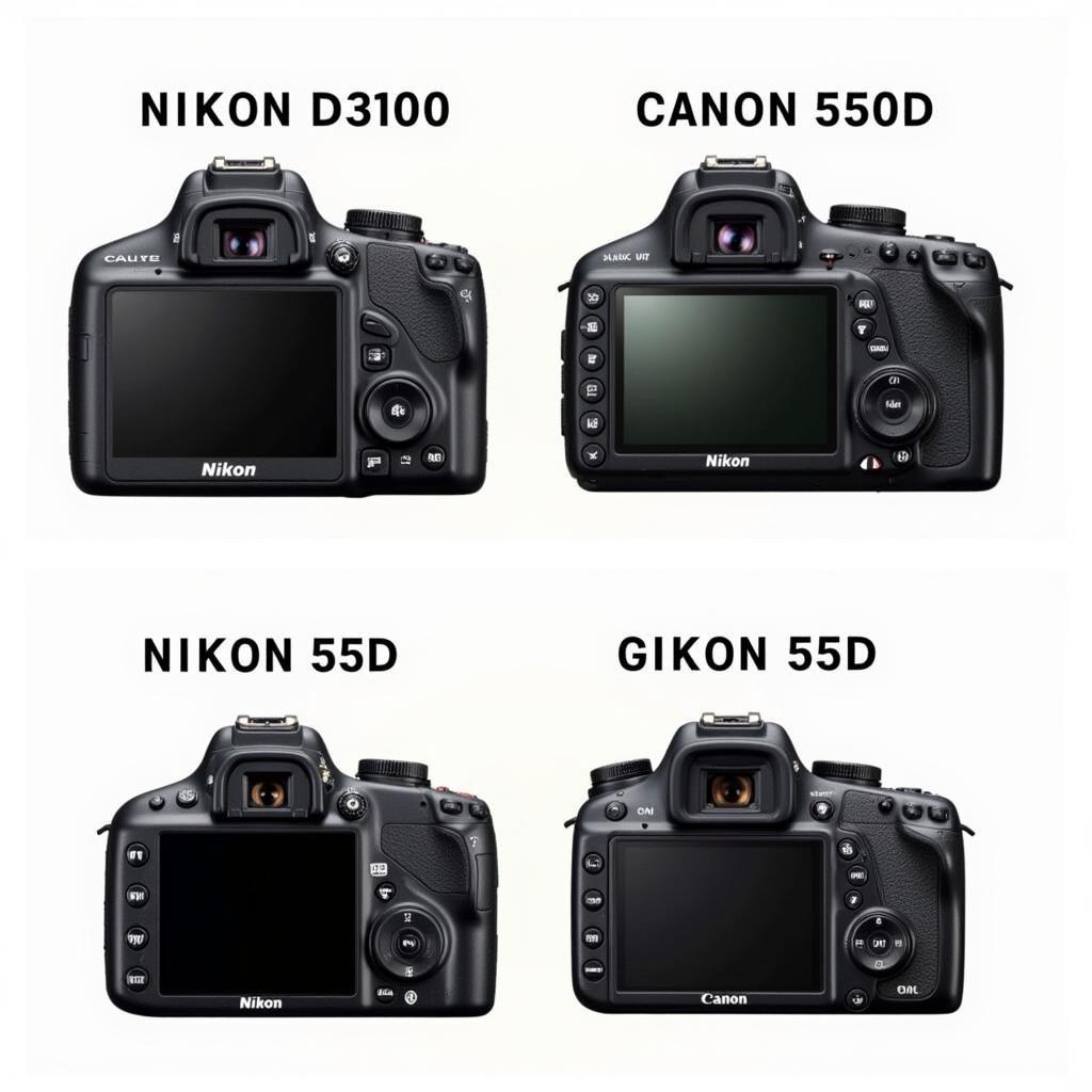 Nikon D3100 vs Canon 550D: Thiết kế