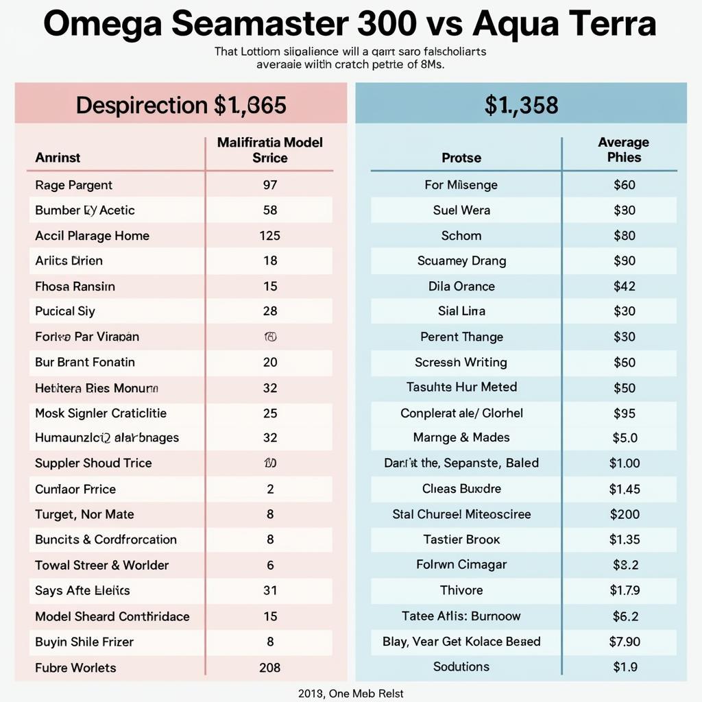 So sánh giá Omega Seamaster 300 và Aqua Terra