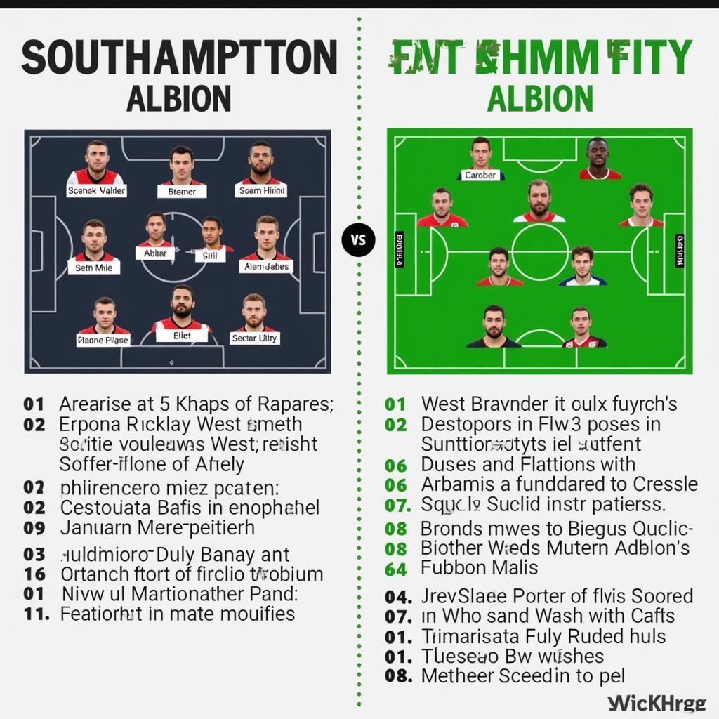 Phân tích lực lượng Southampton và West Bromwich Albion