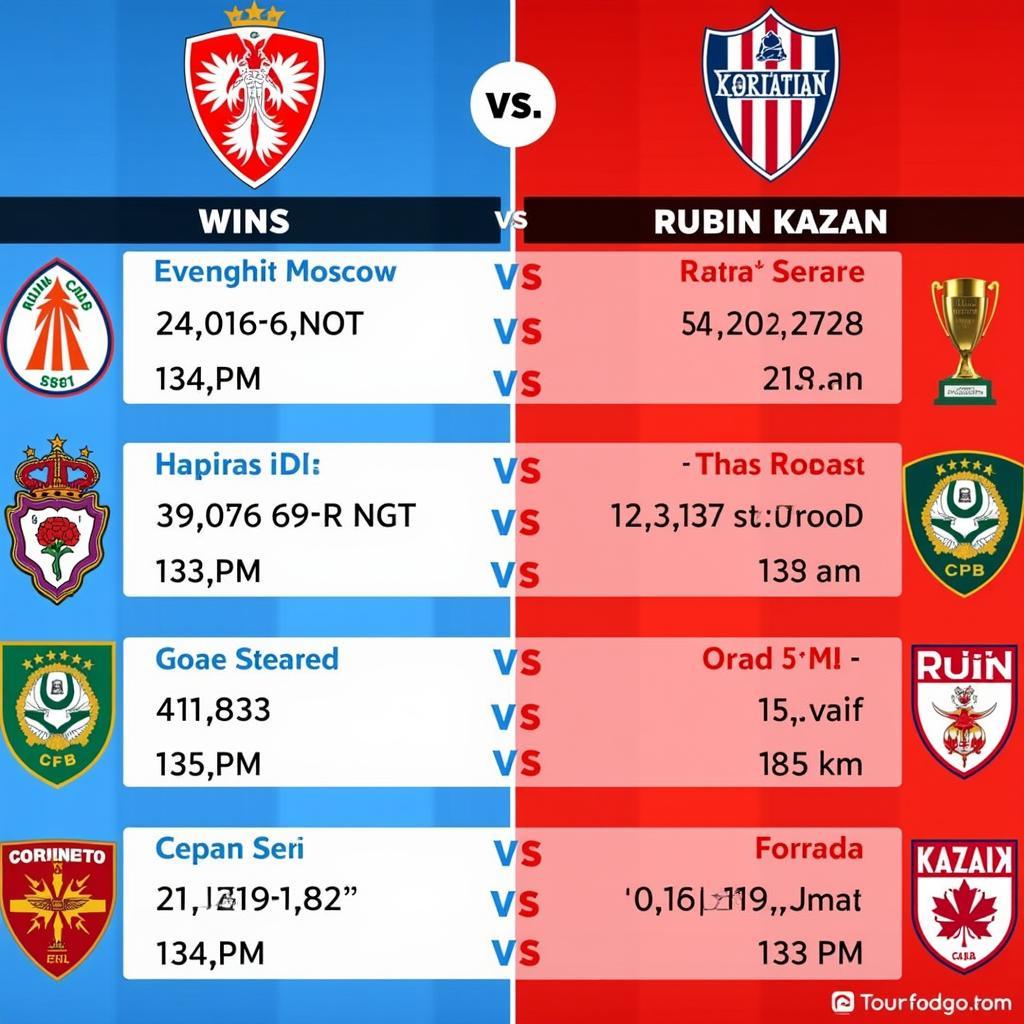 Phong độ hiện tại của Lokomotiv Moscow và Rubin Kazan