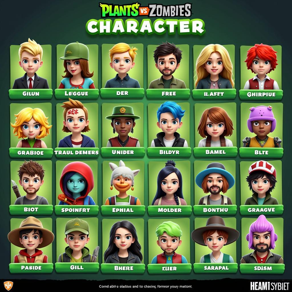 Character Selection Screen in Plants vs. Zombies Garden Warfare 2