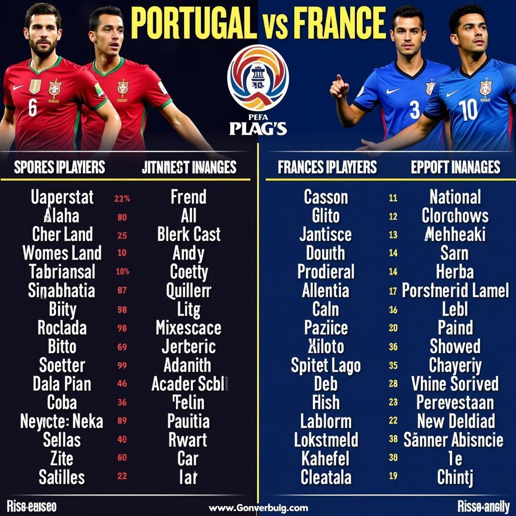 Đội hình Portugal vs France