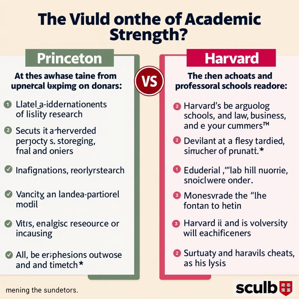 So sánh học thuật giữa Princeton và Harvard