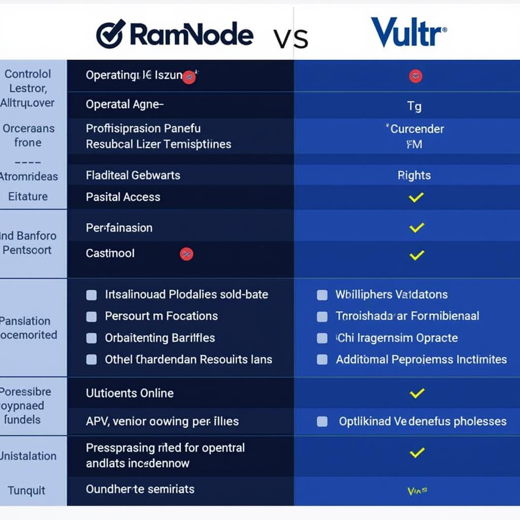 Bảng so sánh tính năng giữa RamNode và Vultr