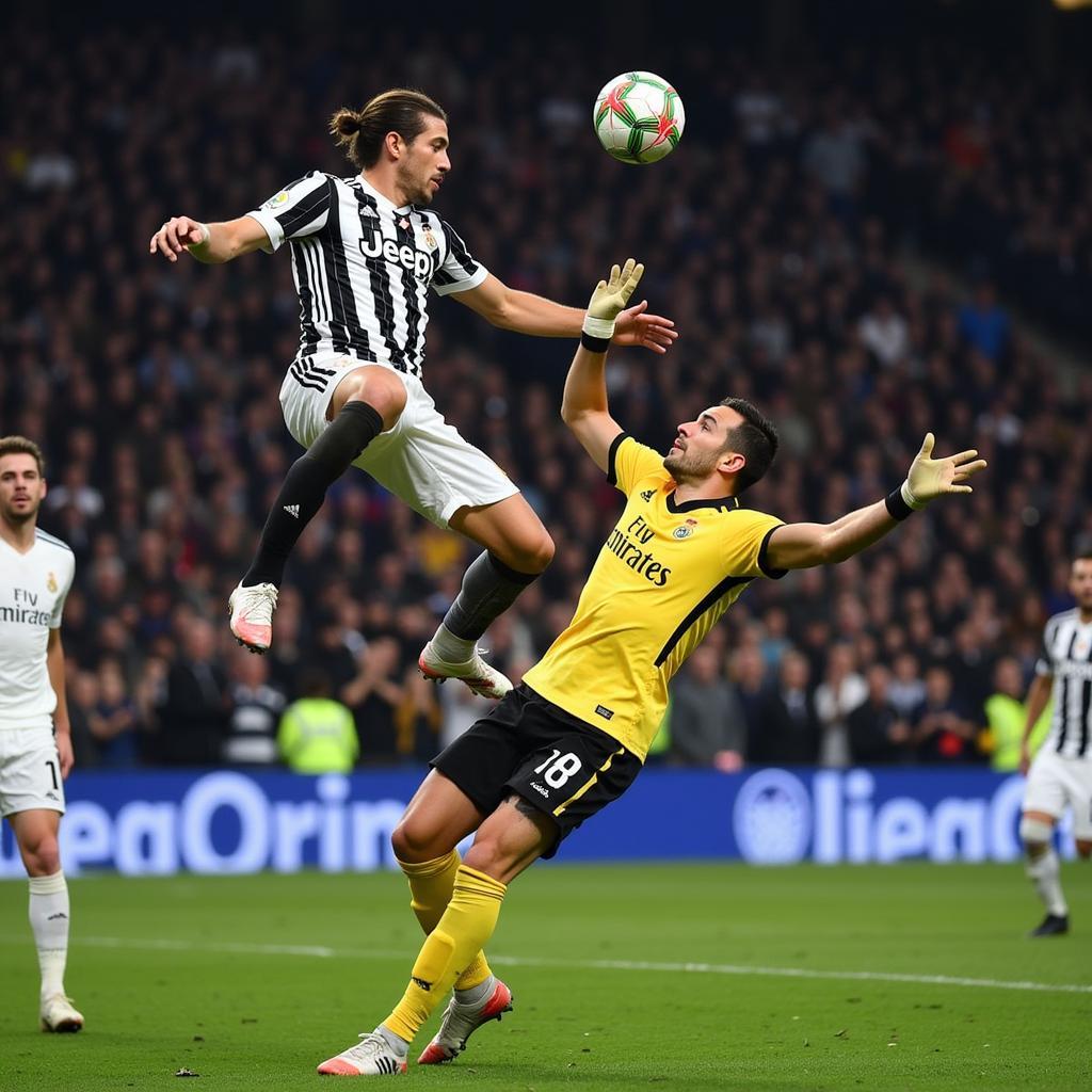 Mandzukic ghi bàn cho Juventus trong trận tứ kết lượt về Champions League 2018