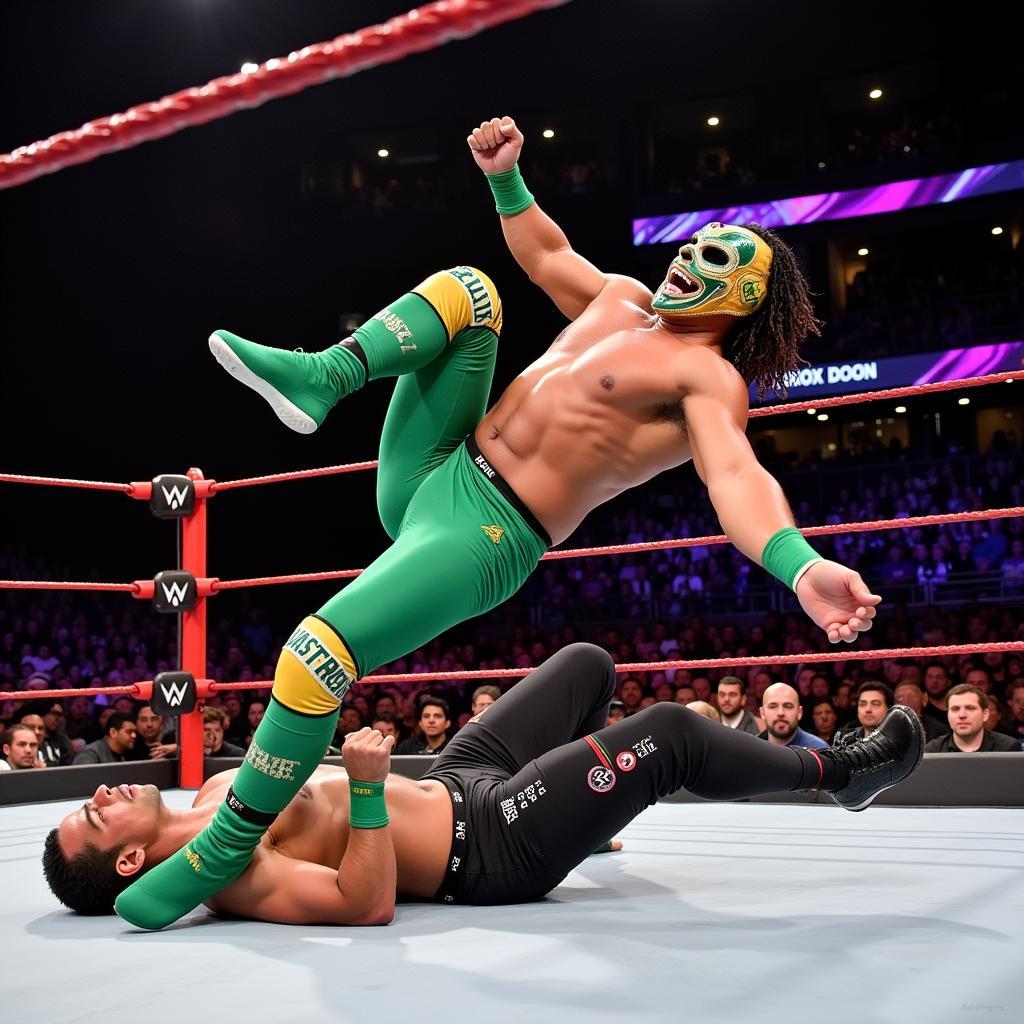 Rey Mysterio sử dụng đòn kết liễu 619