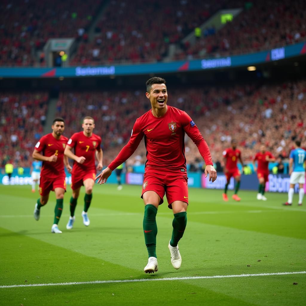 Ronaldo ghi bàn cho Bồ Đào Nha