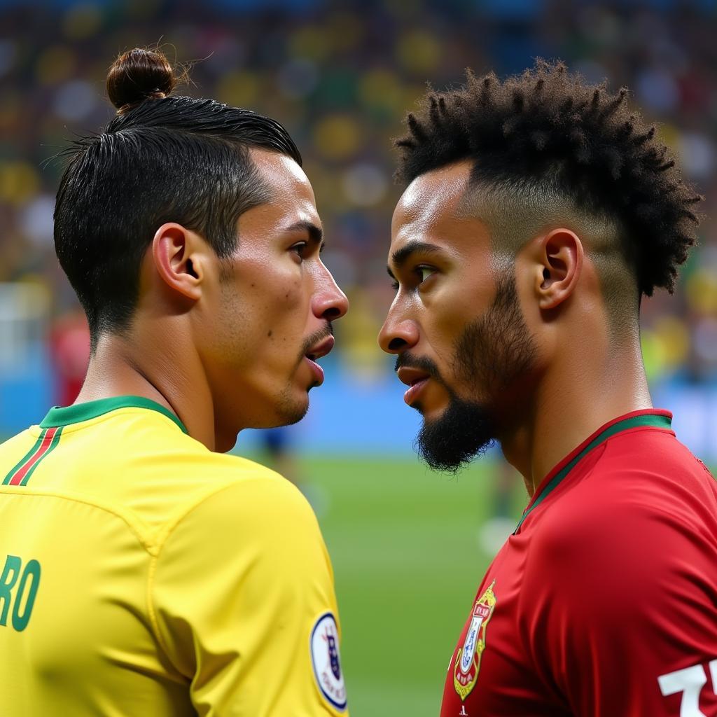 Cuộc đối đầu đỉnh cao giữa Ronaldo và Neymar, hai ngôi sao sáng nhất của bóng đá thế giới.