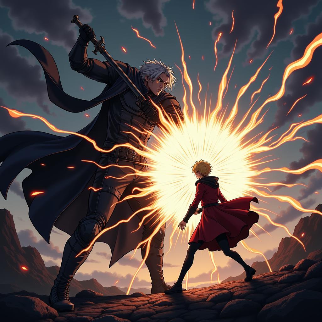 Saber Alter đối đầu Shirou Emiya