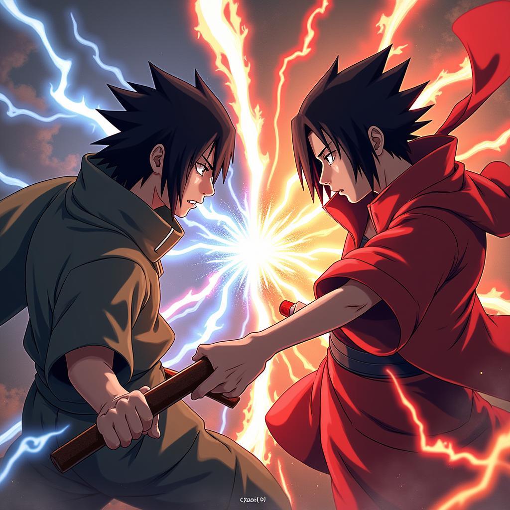 Sasuke và Itachi chiến đấu