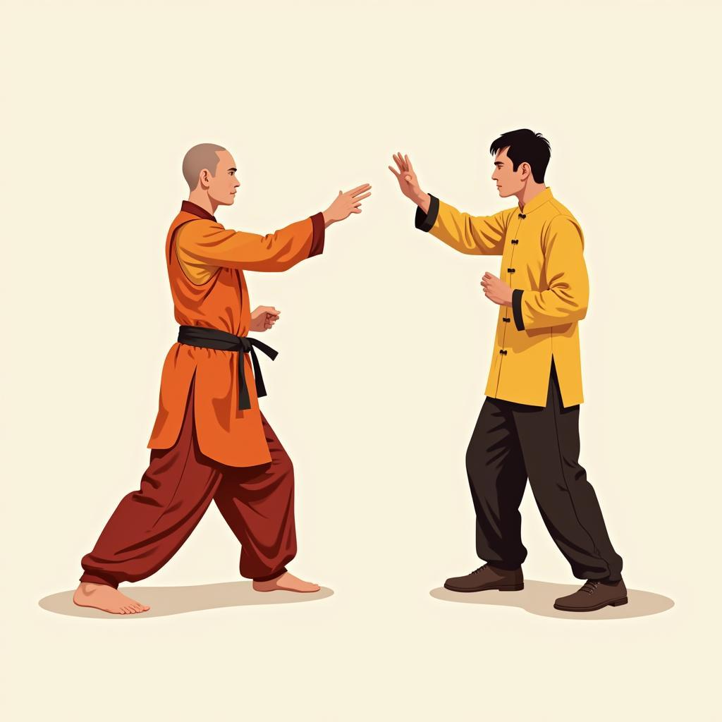 Tư thế Shaolin vs Wing Chun