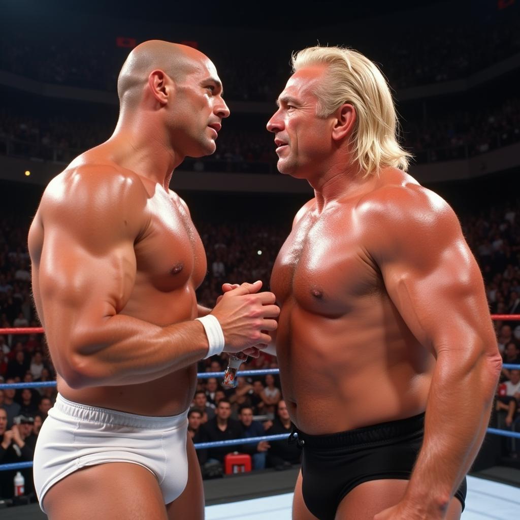 Shawn Michaels và Ric Flair trong khoảnh khắc nghẹn ngào tại WrestleMania 24