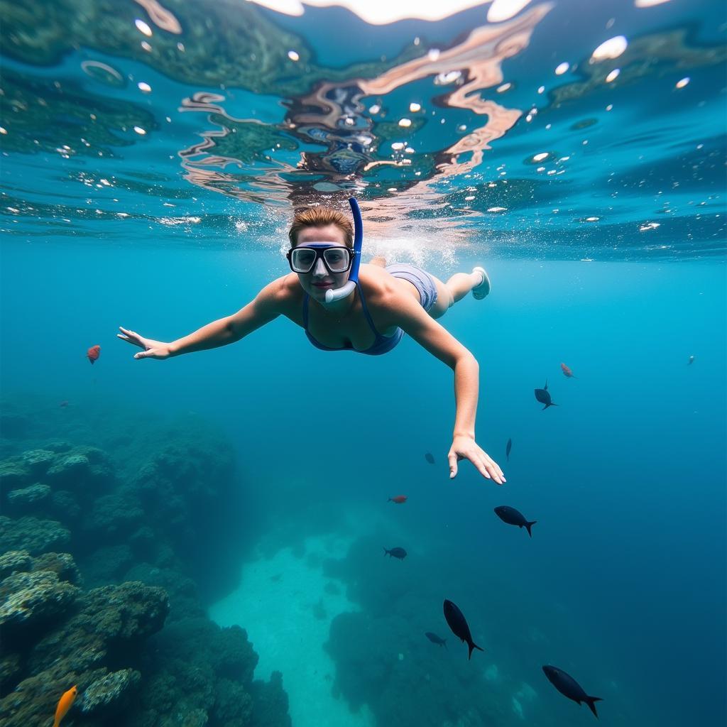 Snorkeling trên mặt nước