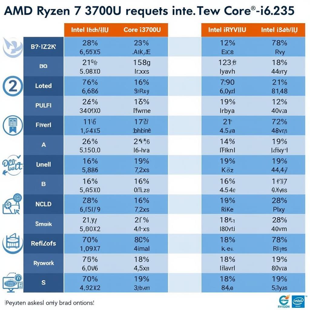 So sánh hiệu năng giữa AMD Ryzen 7 3700U và Intel Core i5-8250U