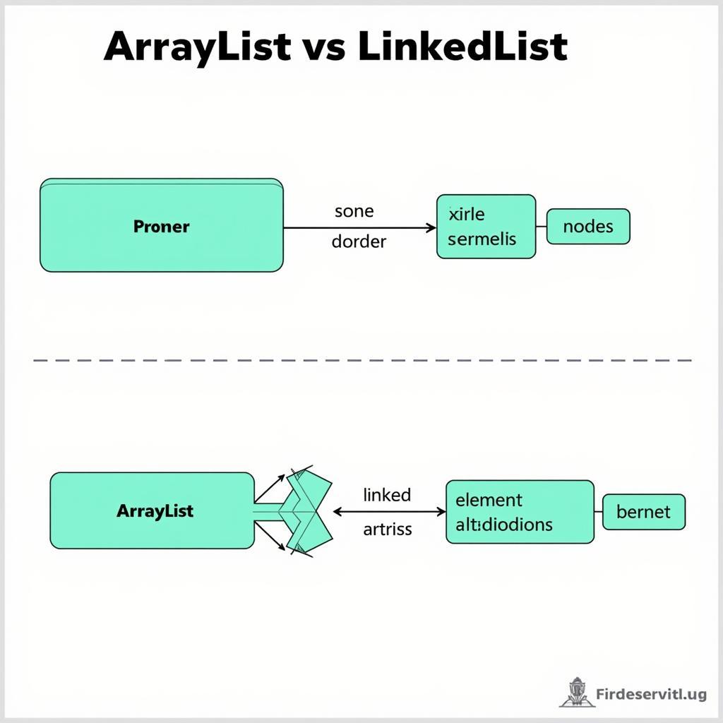 So sánh trực quan giữa ArrayList và LinkedList