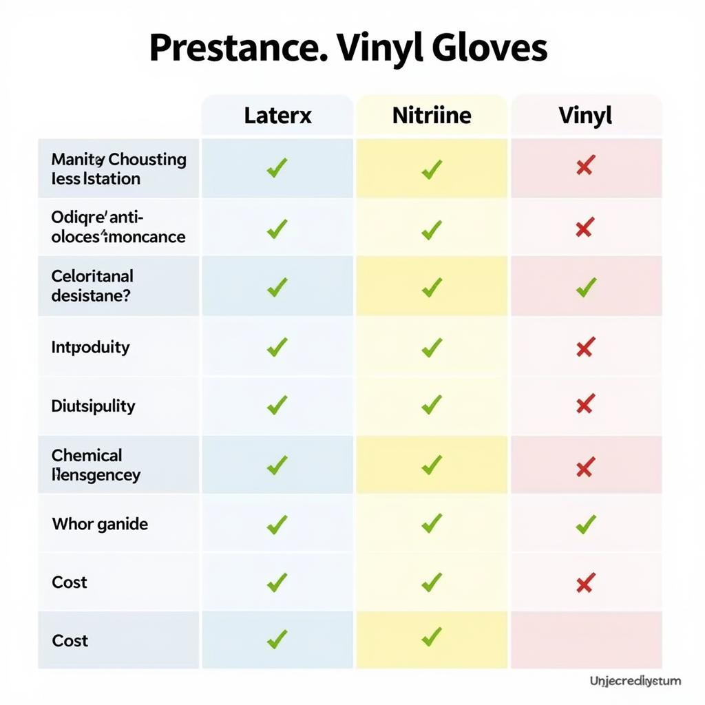 So sánh bao tay latex, nitrile và vinyl