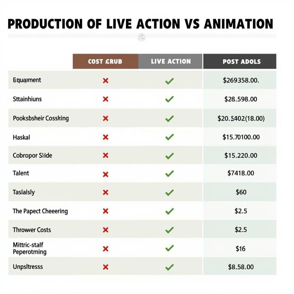 So Sánh Chi Phí Live Action và Animation