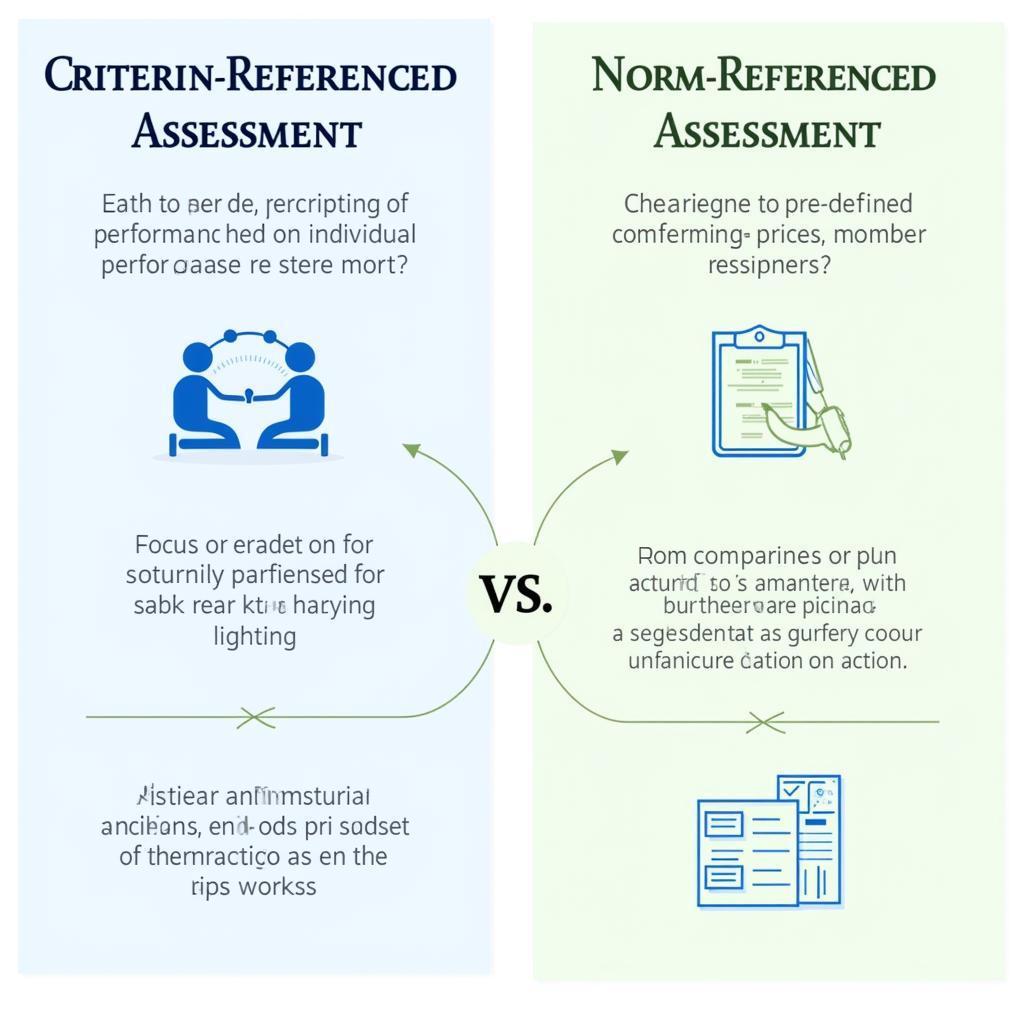 So sánh Criterion Referenced Assessment và Norm Referenced Assessment