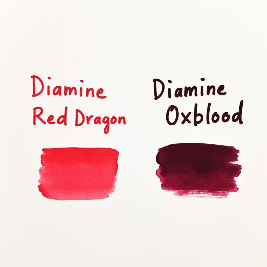 So sánh Diamine Red Dragon và Oxblood