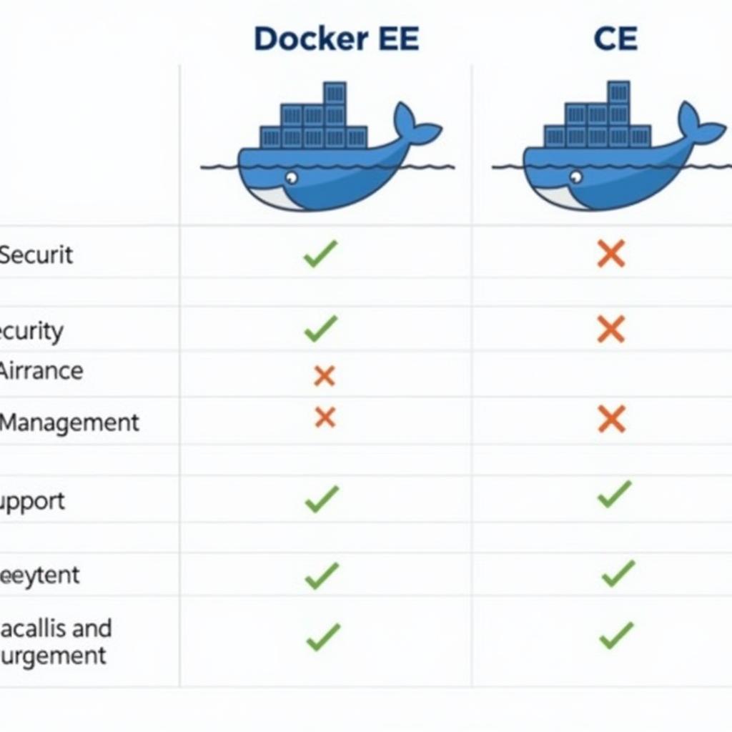 Bảng so sánh Docker EE và CE