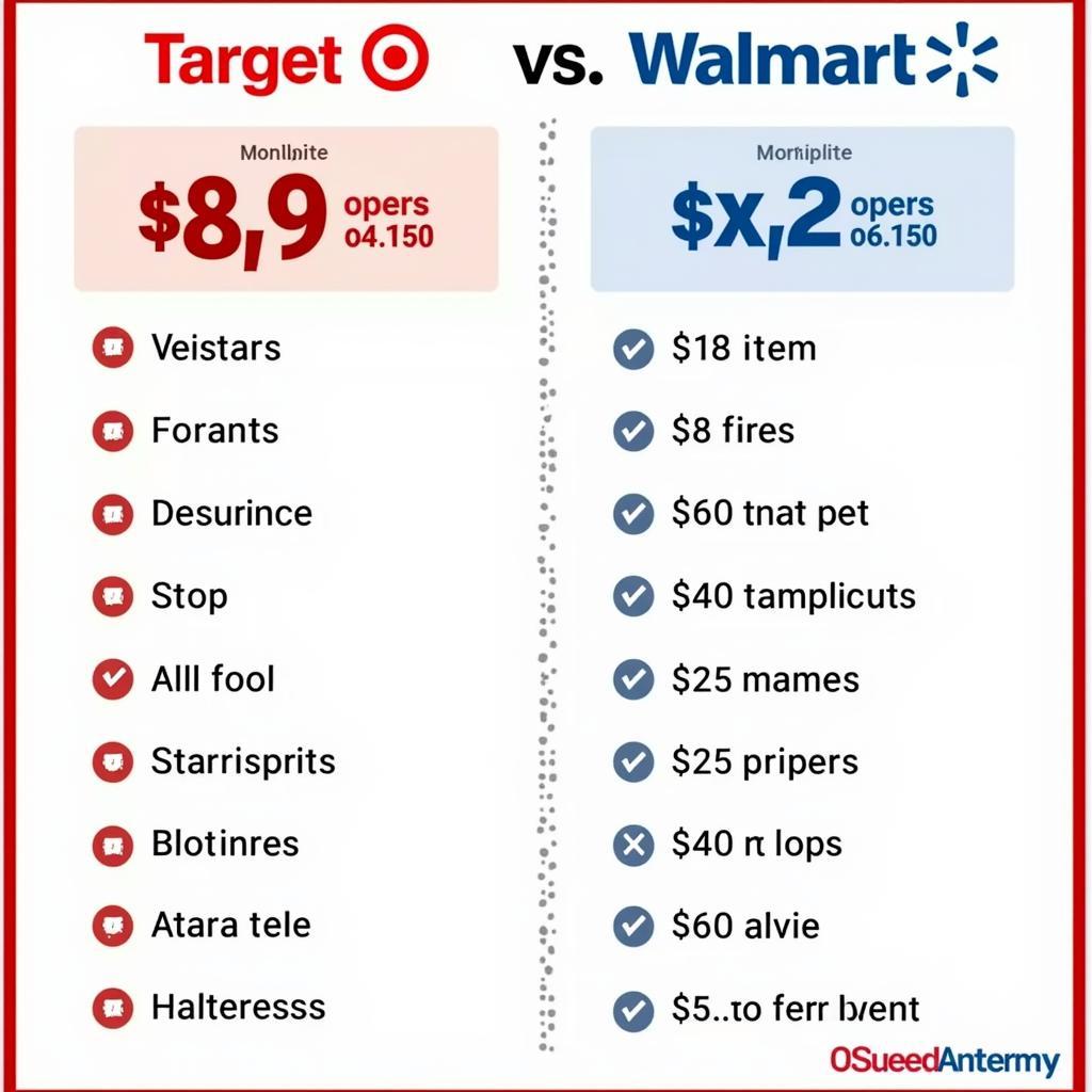 So sánh giá cả giữa Target và Walmart