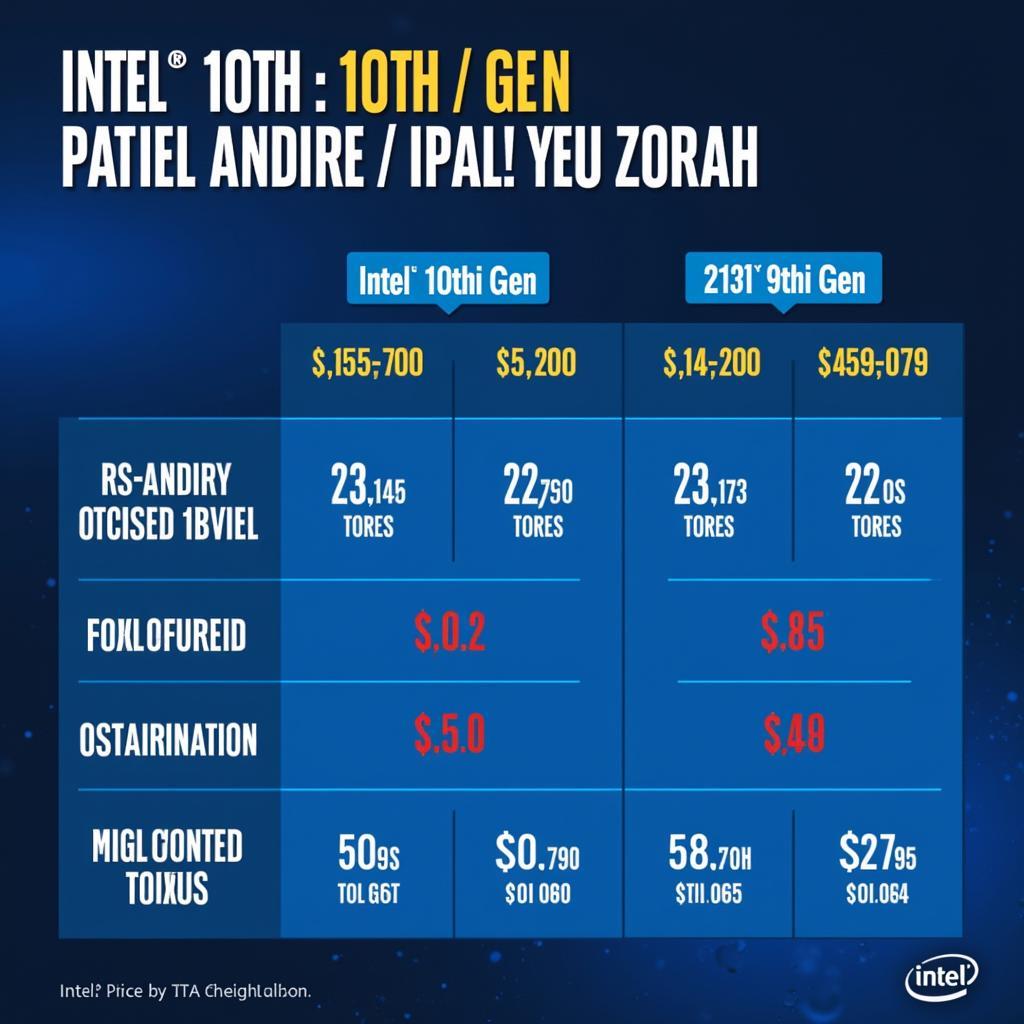 So sánh giá Intel 10th gen vs 9th gen