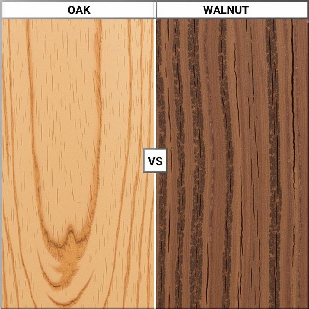 So sánh gỗ oak và walnut về độ bền