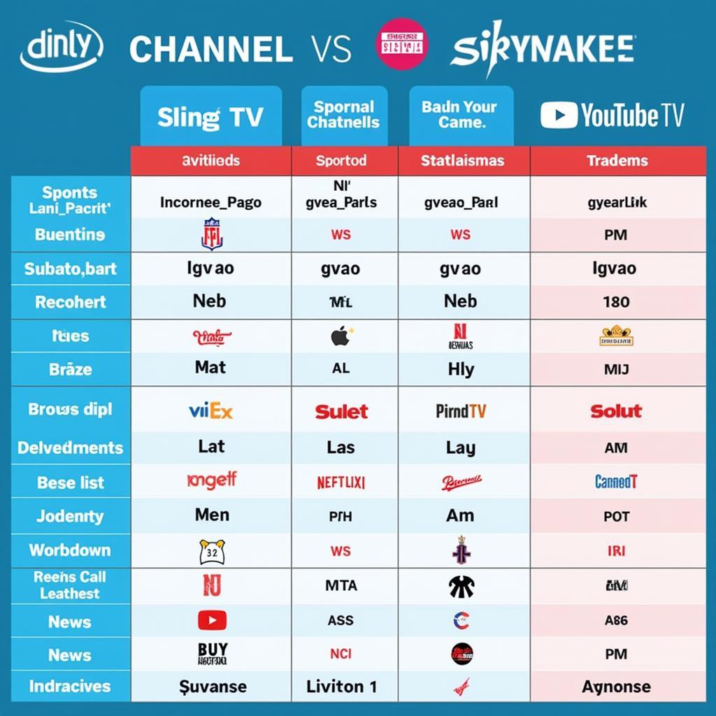 So sánh gói kênh Sling TV và YouTube TV