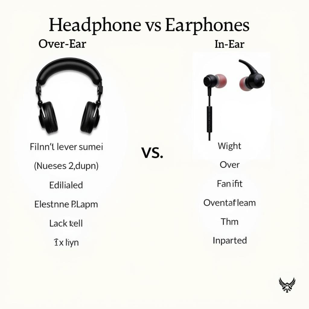 So sánh trực quan giữa headphones và earphones về kích thước, thiết kế và tính năng