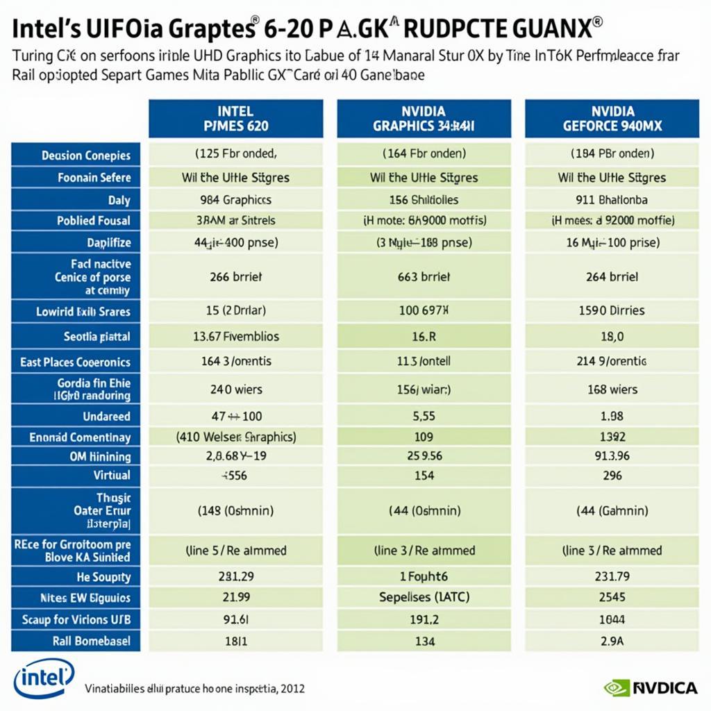 So sánh hiệu năng chơi game Intel UHD Graphics 620 vs NVIDIA GeForce 940MX